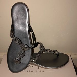 Mila Paoli Pewter Sandals